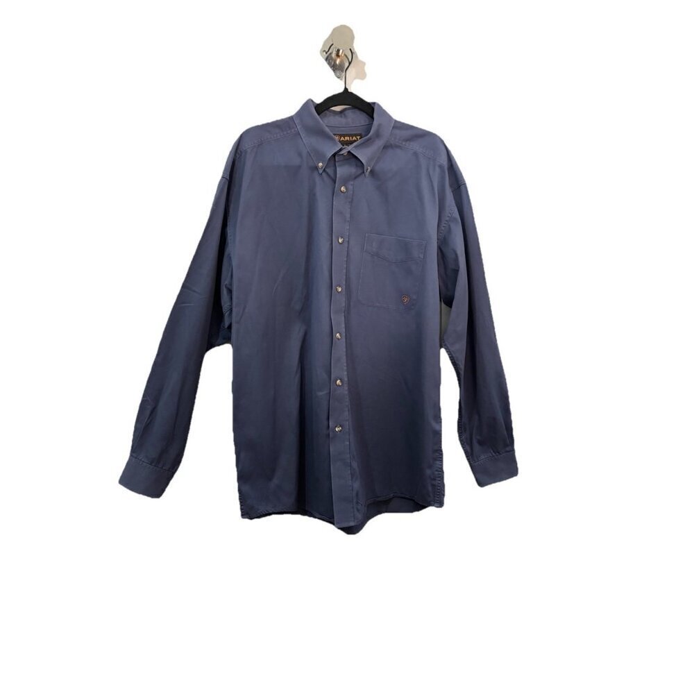 Ariat Long Sleeve Button Down Western Shirt Blue Size XL